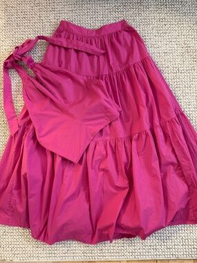 STAUD Pink Peony Kai Halter and Sea Tiered Maxi Skirt 2-Piece Set Size 0